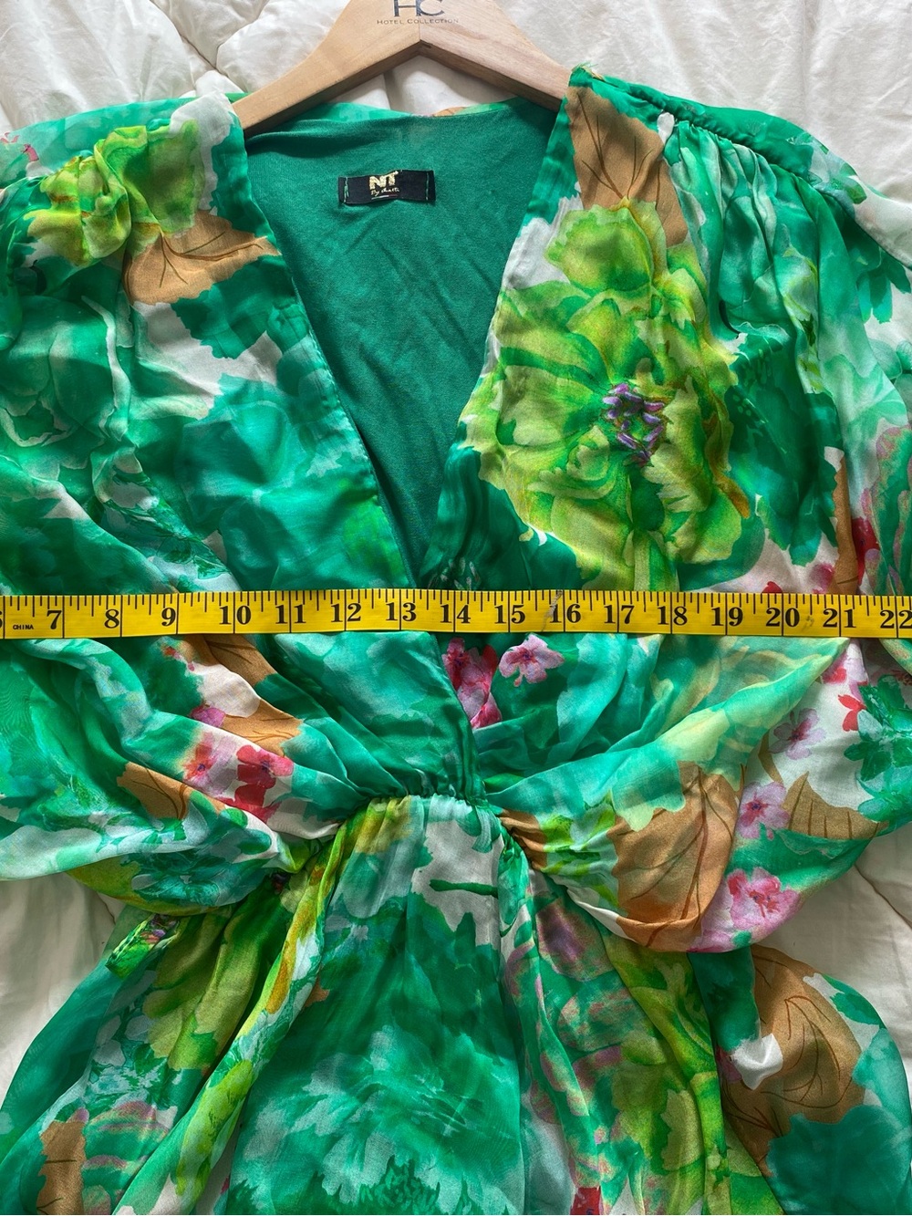 NT Amati Green Floral Tie-Front Midi Dress by - Picture 7 of 9